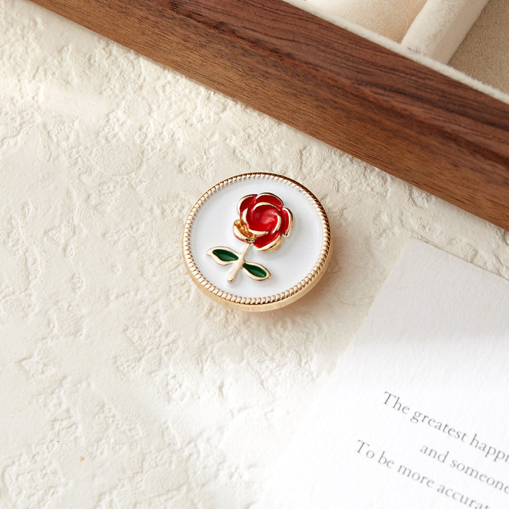 Vintage Rose Button Cover