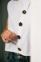 Midnight Rose Button Cover