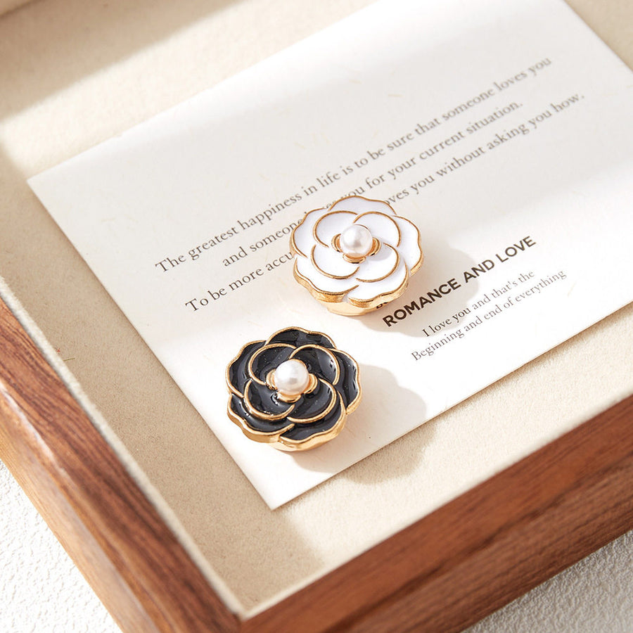 Pearl Accent Camellia Button Cover
