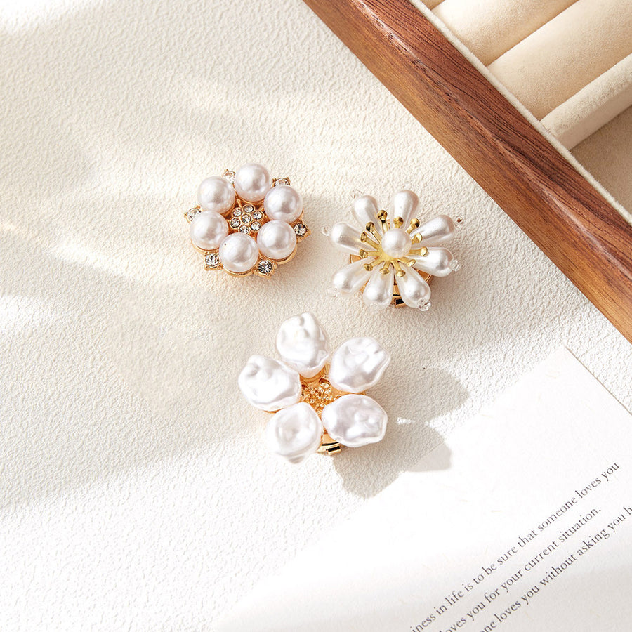 Pearl Accent Blossom Button Cover