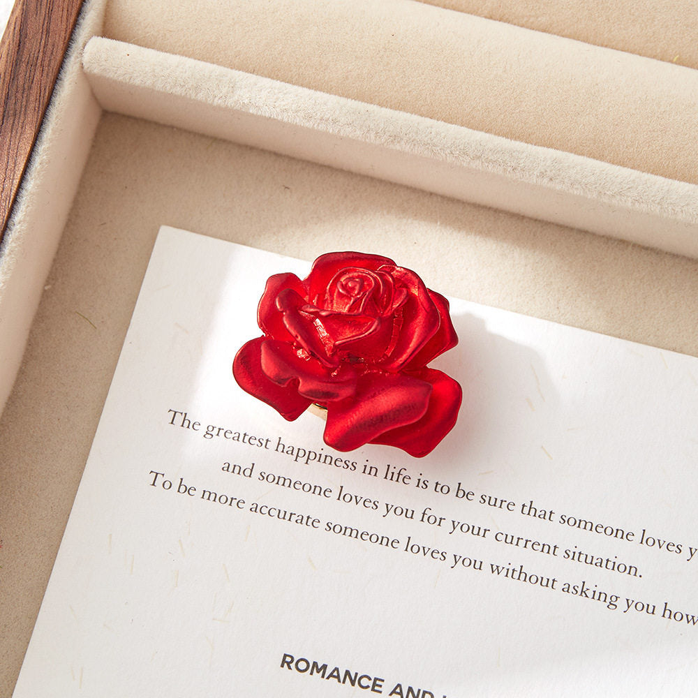 Crimson Rose Button Cover