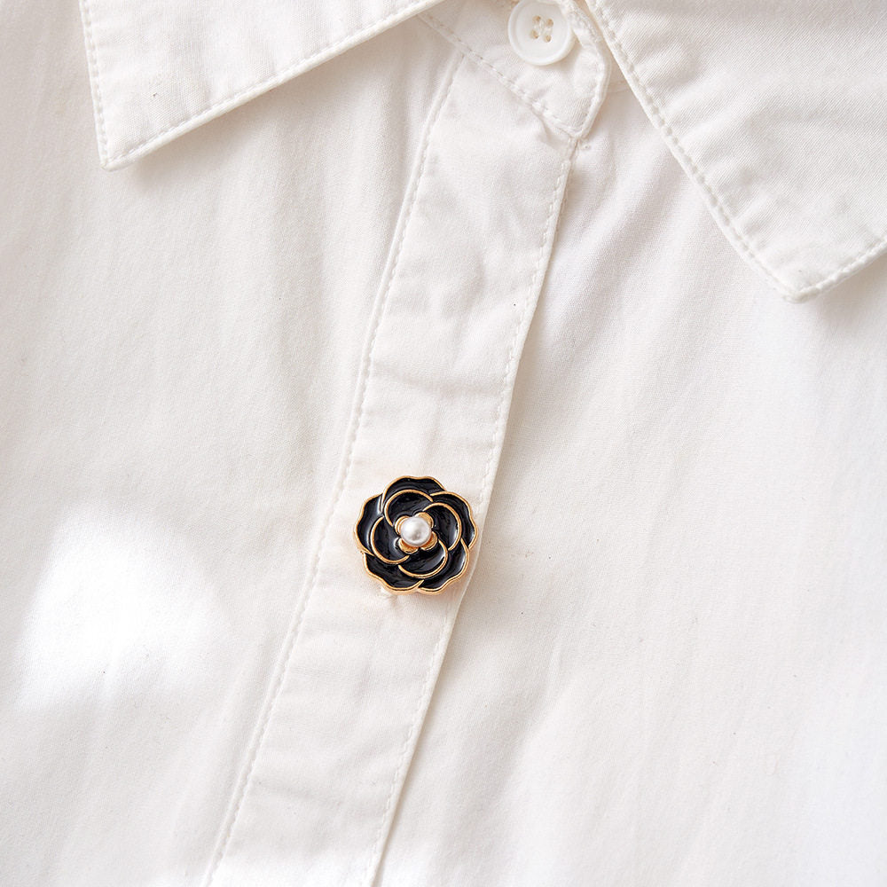 Pearl Accent Camellia Button Cover