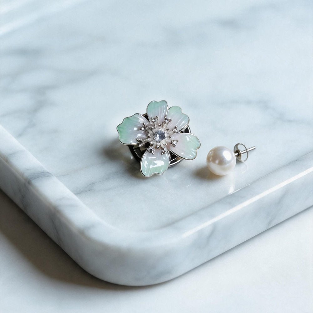 Teal Blossom Button Cover