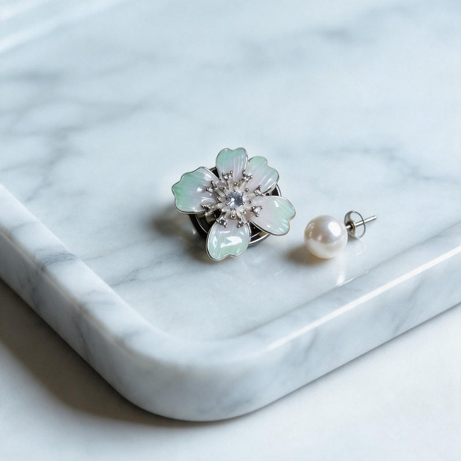 Teal Blossom Button Cover