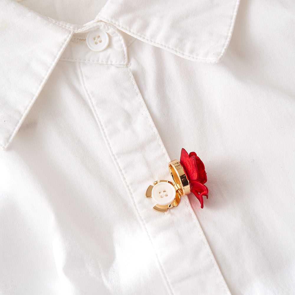 Crimson Rose Button Cover