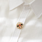 Pearl Accent Round Button Cover
