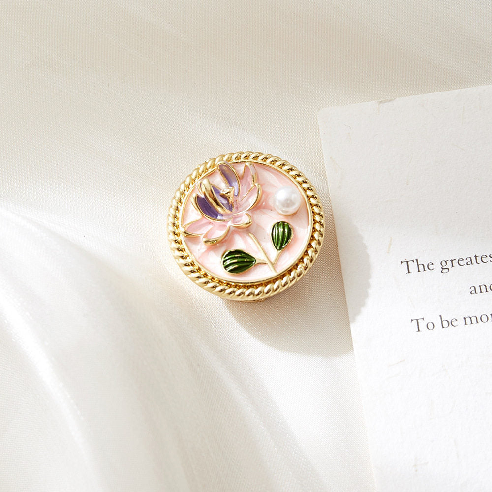 Sculpted Lotus Button Cover