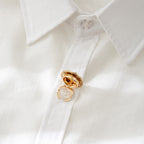 Pearl Accent Round Button Cover