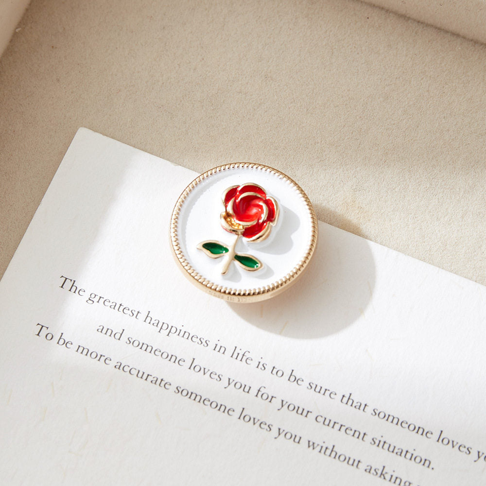 Vintage Rose Button Cover