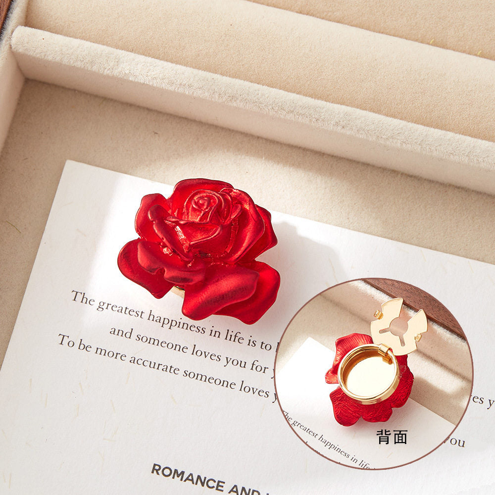 Crimson Rose Button Cover
