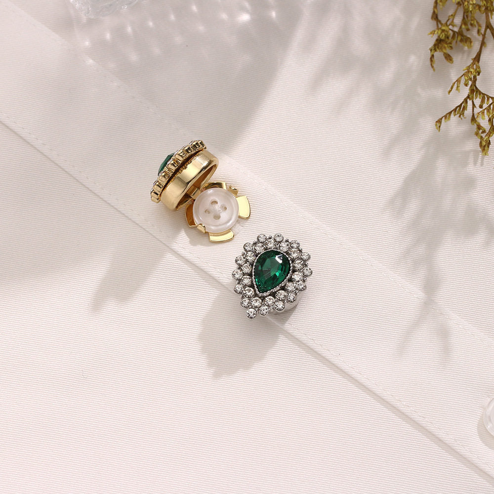 Emerald Green Teardrop Button Cover