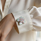 Teal Blossom Button Cover