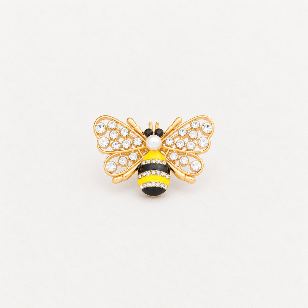 Bee Rhinestone Button Cover