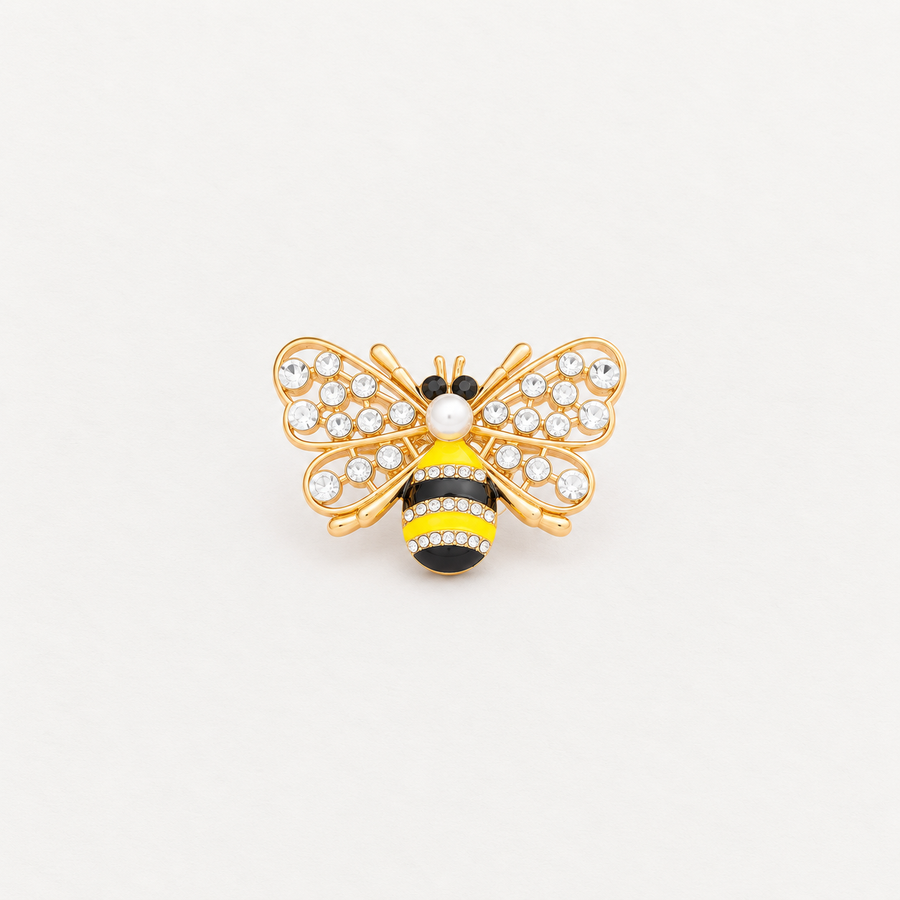Bee Rhinestone Button Cover
