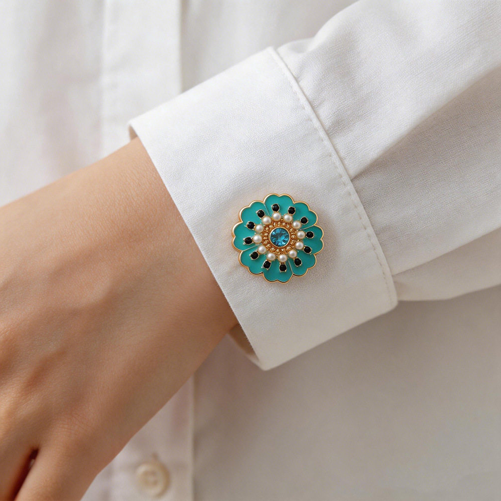 Vintage Blossom Button Cover