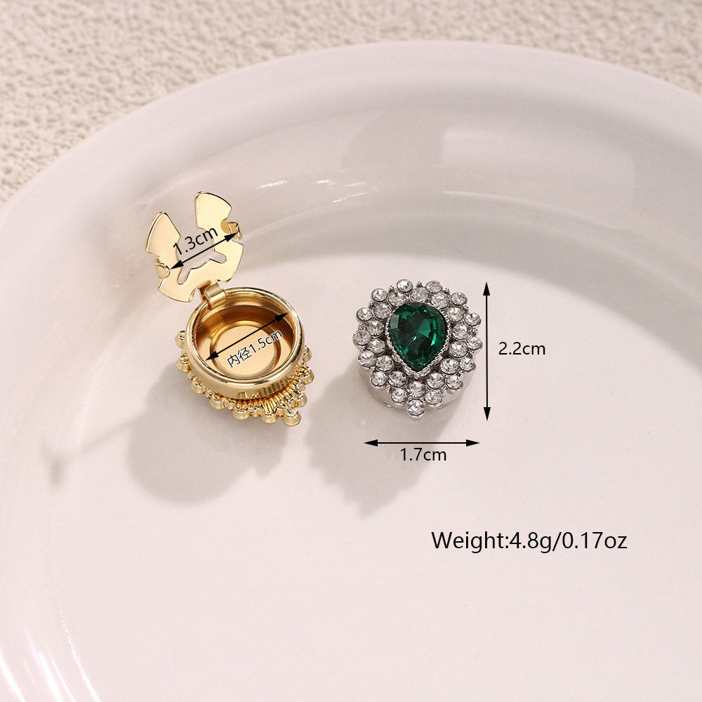 Emerald Green Teardrop Button Cover