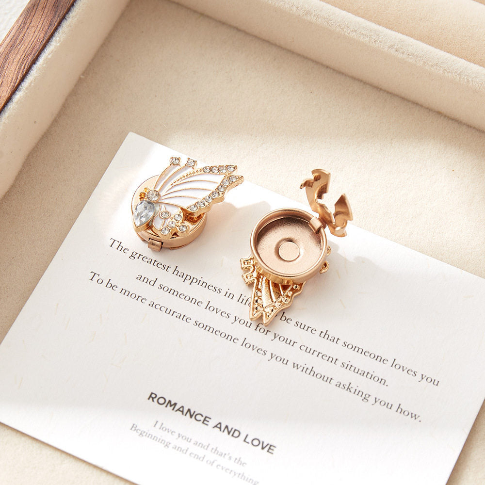 Golden Butterfly Wing Button Cover