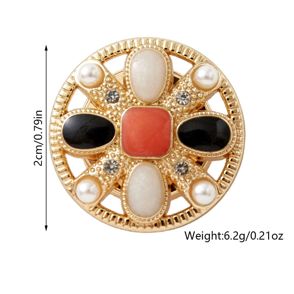 Pearl Accent Round Button Cover