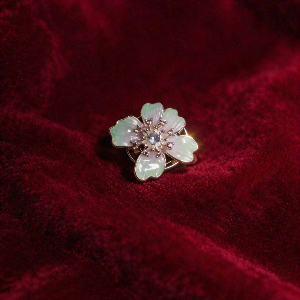Teal Blossom Button Cover