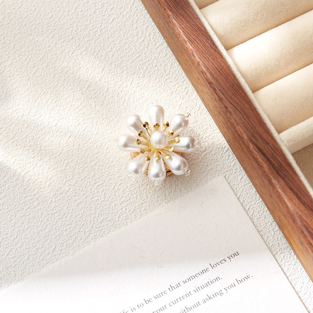 Pearl Accent Blossom Button Cover