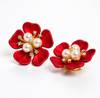 Crimson Pearl Blossom Button Cover