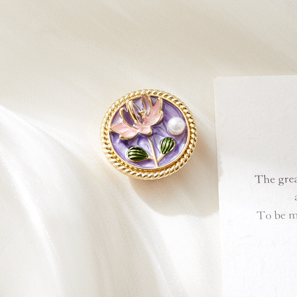 Sculpted Lotus Button Cover